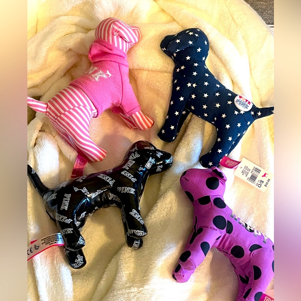 Pink VS Lot of 6 Dogs 6" Some NWT Gold Red Pink Hoodie Vote, Black Vinyl Happy💓